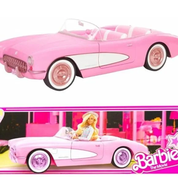 Barbie The Movie Collectible Car, Pink Corvette Convertible New in Box - Picture 3 of 12